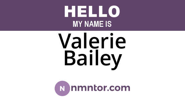 Valerie Bailey