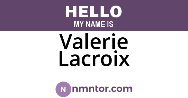 Valerie Lacroix