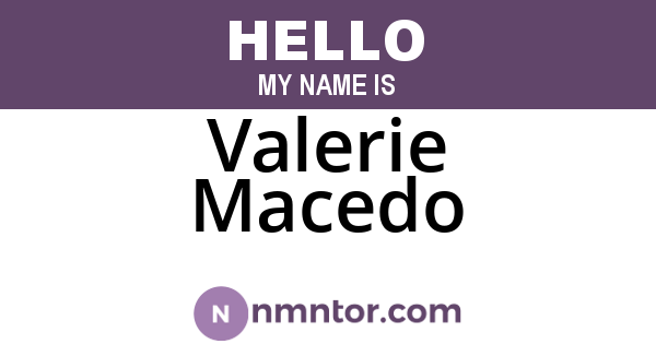 Valerie Macedo