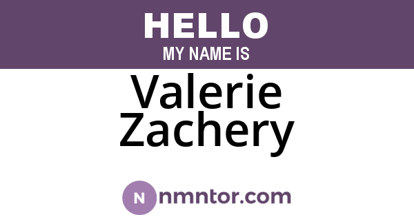 Valerie Zachery