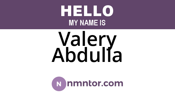 Valery Abdulla