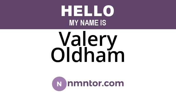 Valery Oldham