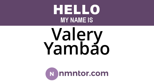 Valery Yambao