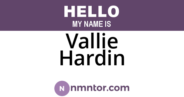 Vallie Hardin