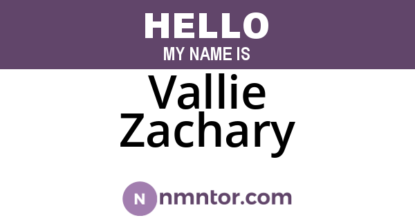 Vallie Zachary