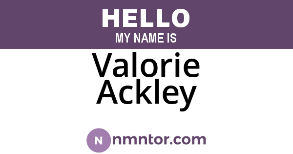 Valorie Ackley