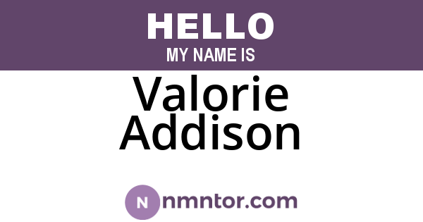 Valorie Addison