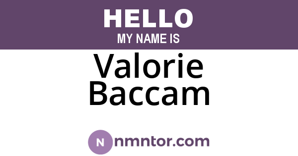 Valorie Baccam