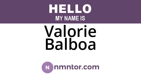 Valorie Balboa