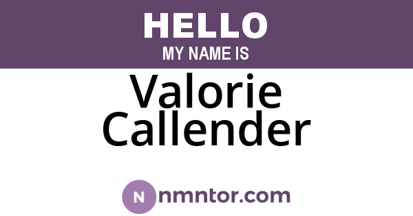 Valorie Callender