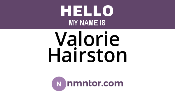 Valorie Hairston