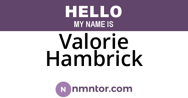 Valorie Hambrick