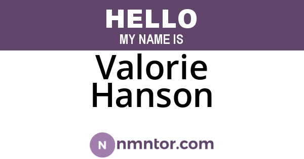 Valorie Hanson