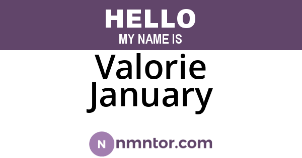 Valorie January
