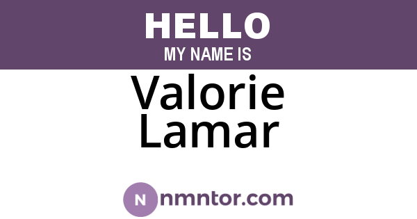 Valorie Lamar