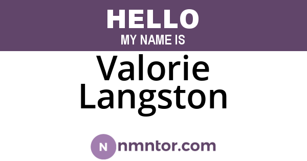 Valorie Langston