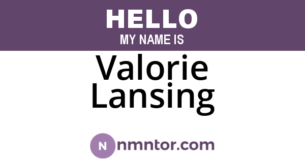 Valorie Lansing