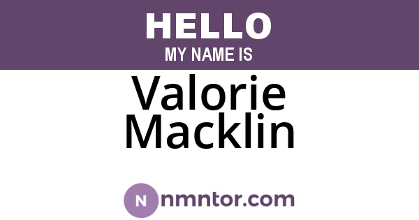 Valorie Macklin