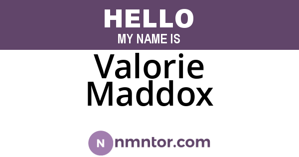 Valorie Maddox