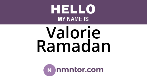 Valorie Ramadan