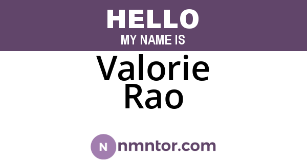 Valorie Rao