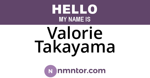 Valorie Takayama