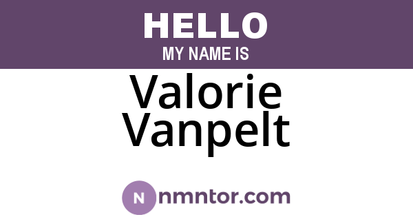 Valorie Vanpelt