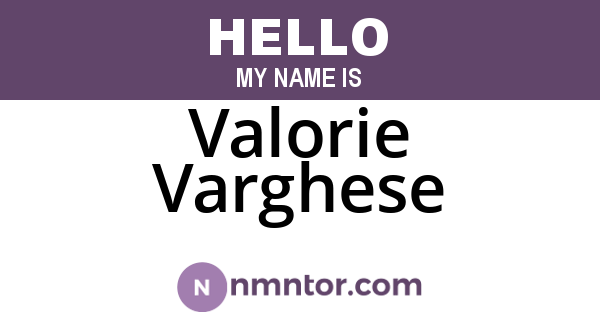Valorie Varghese