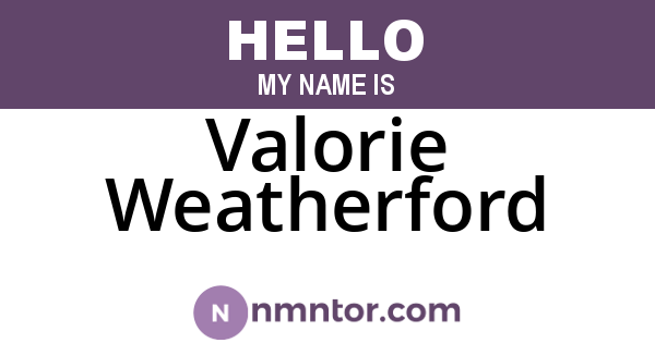 Valorie Weatherford