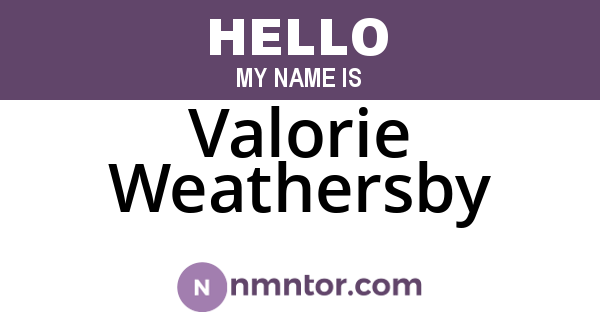 Valorie Weathersby