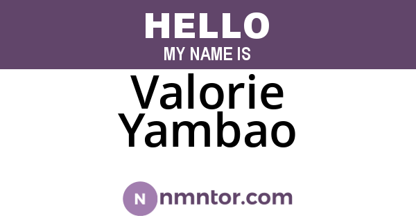 Valorie Yambao