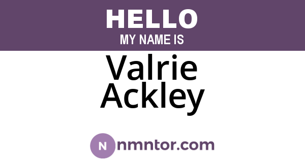 Valrie Ackley