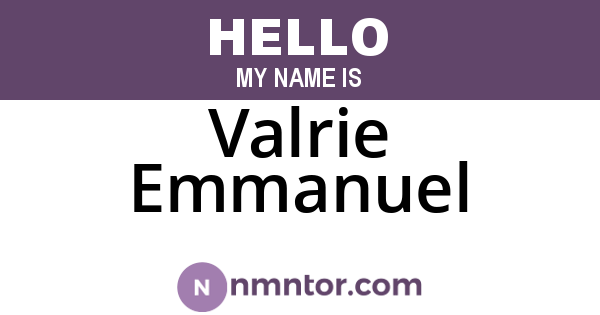 Valrie Emmanuel