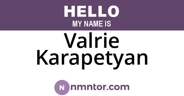 Valrie Karapetyan