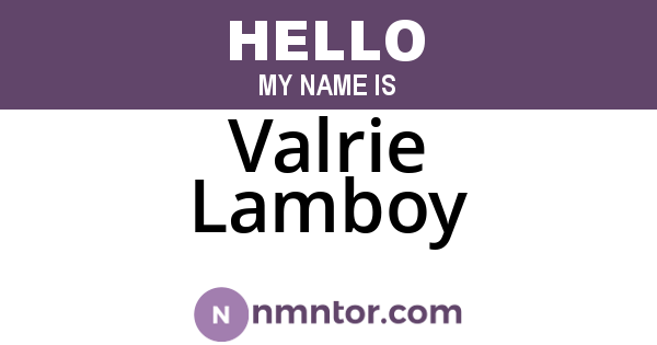 Valrie Lamboy