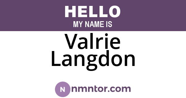 Valrie Langdon