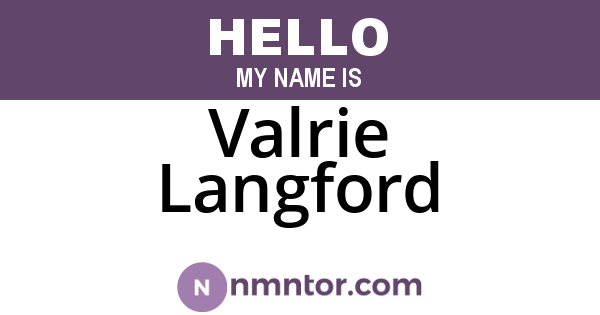 Valrie Langford