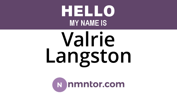 Valrie Langston