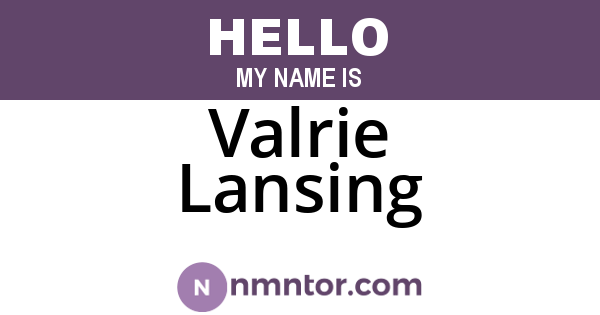 Valrie Lansing
