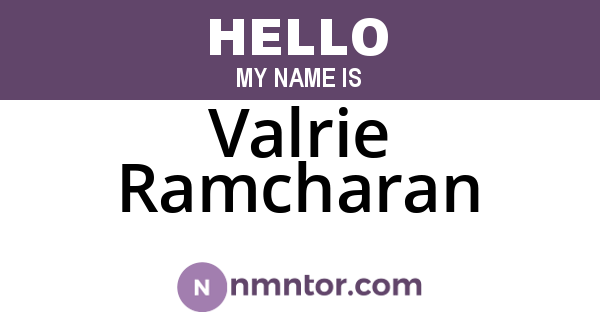 Valrie Ramcharan