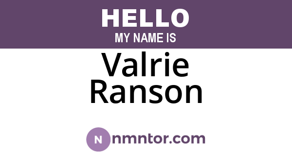 Valrie Ranson