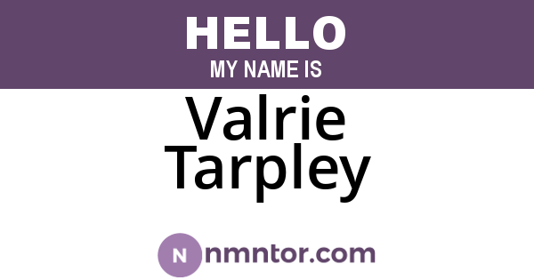Valrie Tarpley