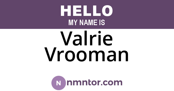 Valrie Vrooman