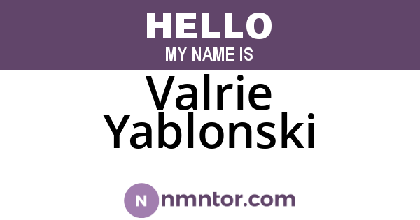 Valrie Yablonski