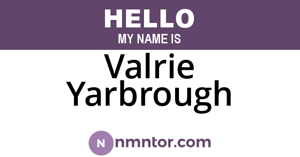 Valrie Yarbrough