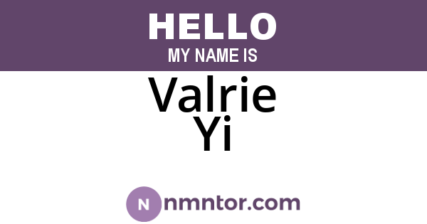 Valrie Yi