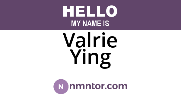Valrie Ying