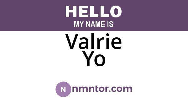 Valrie Yo