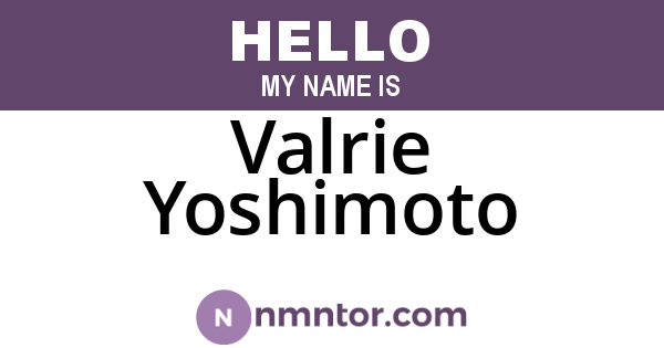 Valrie Yoshimoto