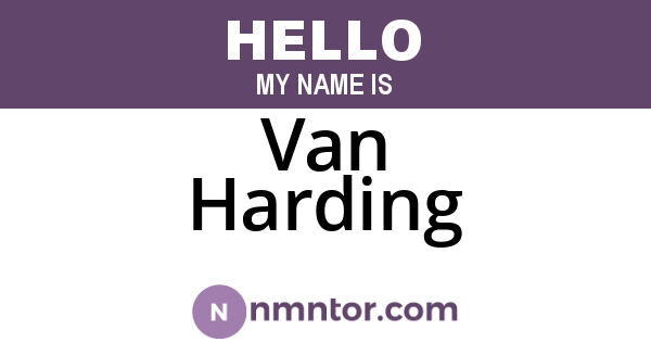 Van Harding